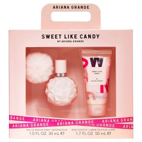 ARIANA GRANDE SWEET LIKE CANDY 2 PCS SET FOR WOMEN: 1 OZ EAU DE PARFUM SPRAY + 1.7 BODY SOUFFLE