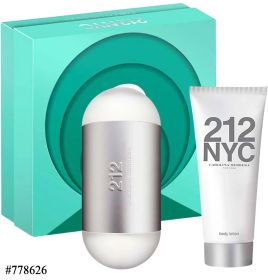 CAROLINA HERRERA 212 2 PCS SET FOR WOMEN: 3.4 EAU DE TOILETTE SPRAY FOR WOMEN + 3.4 BODY LOTION.