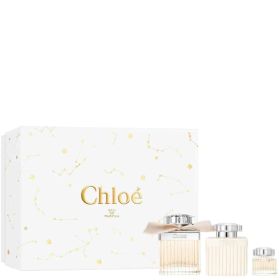 CHLOE 3 PCS SET FOR WOMEN: 2.5 EAU DE PARFUM SPRAY + 3.4 BODY LOTION + 0.17 EAU DE PARFUM