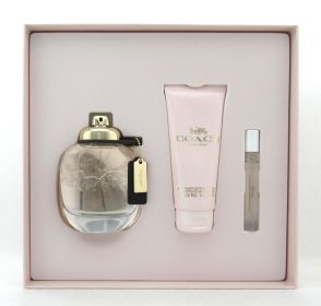 COACH NEW YORK 3 PCS SET FOR WOMEN: 3 OZ EAU DE PARFUM SPRAY + 0.25 EAU DE PARFUM SPRAY + 3.3 BODY LOTION..