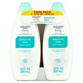 Equate Sensitive Skin Body Wash,  22 fl oz, 2 Pack