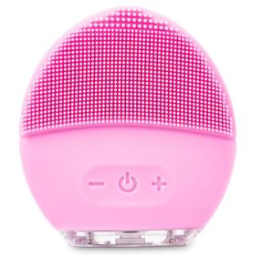 Electric Facial Cleansing Brush (Color: pink)