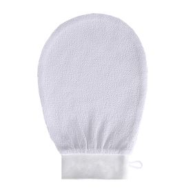 Rayon Viscose Fiber Medium Fine Sand Exfoliating Bath Gloves (Option: White-1PC)