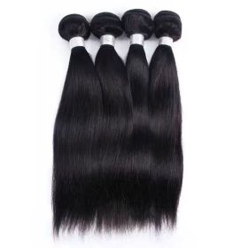 Straight Hair Bundles Hair Weave Bundles 100% Human Hair Bundles Natural Color Remy Hair Bundle Deals 4 Pieces (95Grams Per Piece) (BundleDeals001Length: 14'14'14'14')